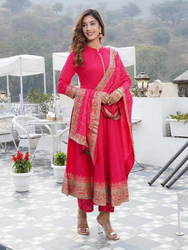 Pink Color Designer Semi Stitched Gown